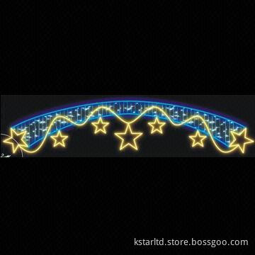 LED Across Street Motif, Sized 300cm x 62cm, with Strong Iron Frame and LED